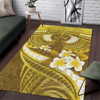 Gold Polynesia Area Rug Tribal Pattern Tropical Frangipani LT14 Gold - Polynesian Pride
