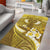 Gold Polynesia Area Rug Tribal Pattern Tropical Frangipani