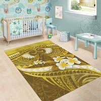 Gold Polynesia Area Rug Tribal Pattern Tropical Frangipani LT14 - Polynesian Pride