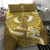 Gold Polynesia Bedding Set Tribal Pattern Tropical Frangipani