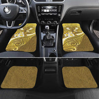 Gold Polynesia Car Mats Tribal Pattern Tropical Frangipani LT14 Set 4pcs Gold - Polynesian Pride