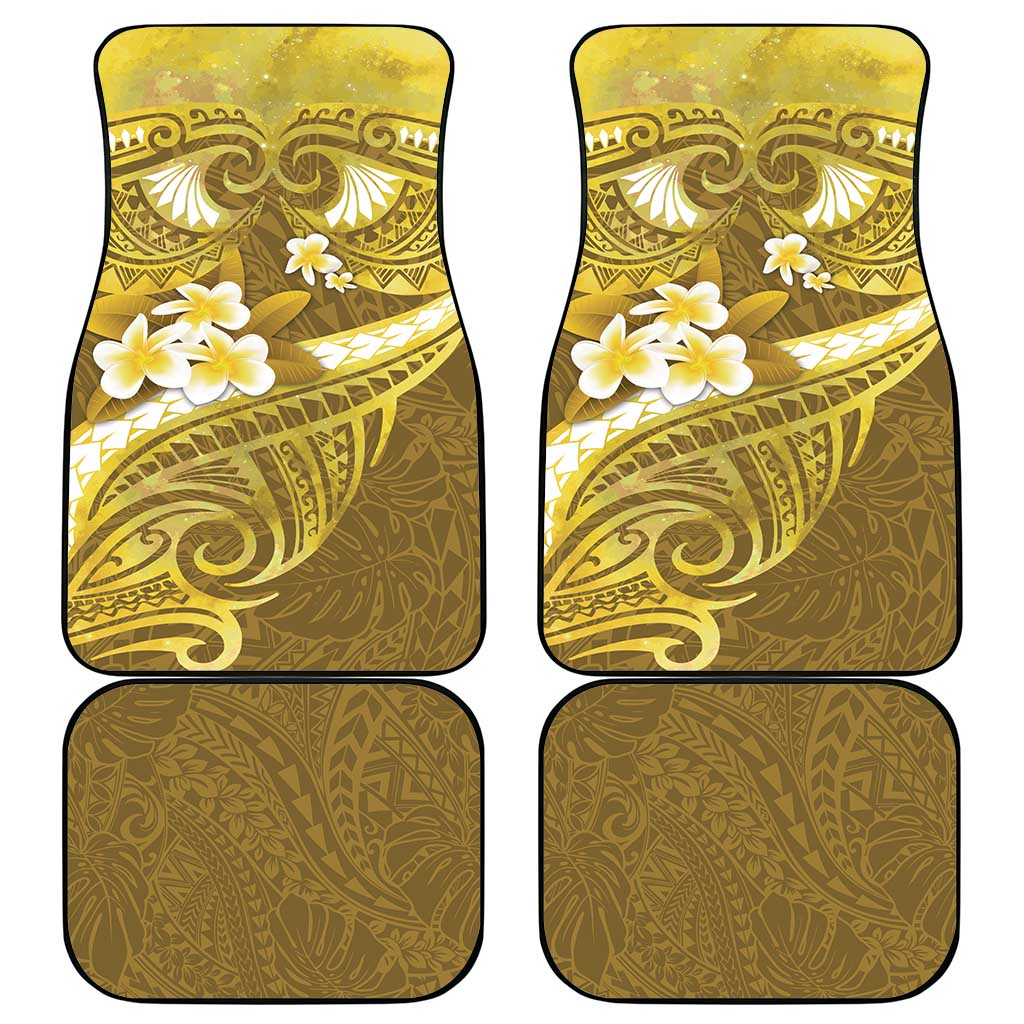 Gold Polynesia Car Mats Tribal Pattern Tropical Frangipani LT14 - Polynesian Pride
