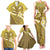 Gold Polynesia Family Matching Tank Maxi Dress and Hawaiian Shirt Tribal Pattern Tropical Frangipani