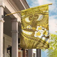 Gold Polynesia Garden Flag Tribal Pattern Tropical Frangipani LT14 House Flag Gold - Polynesian Pride