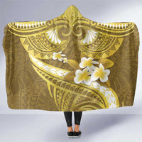 Gold Polynesia Hooded Blanket Tribal Pattern Tropical Frangipani LT14 One Size Gold - Polynesian Pride