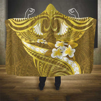 Gold Polynesia Hooded Blanket Tribal Pattern Tropical Frangipani LT14 - Polynesian Pride