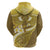 Gold Polynesia Hoodie Tribal Pattern Tropical Frangipani