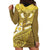 Gold Polynesia Hoodie Dress Tribal Pattern Tropical Frangipani