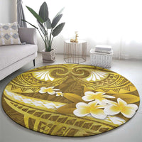 Gold Polynesia Round Carpet Tribal Pattern Tropical Frangipani LT14 - Polynesian Pride