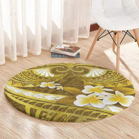 Gold Polynesia Round Carpet Tribal Pattern Tropical Frangipani LT14 - Polynesian Pride