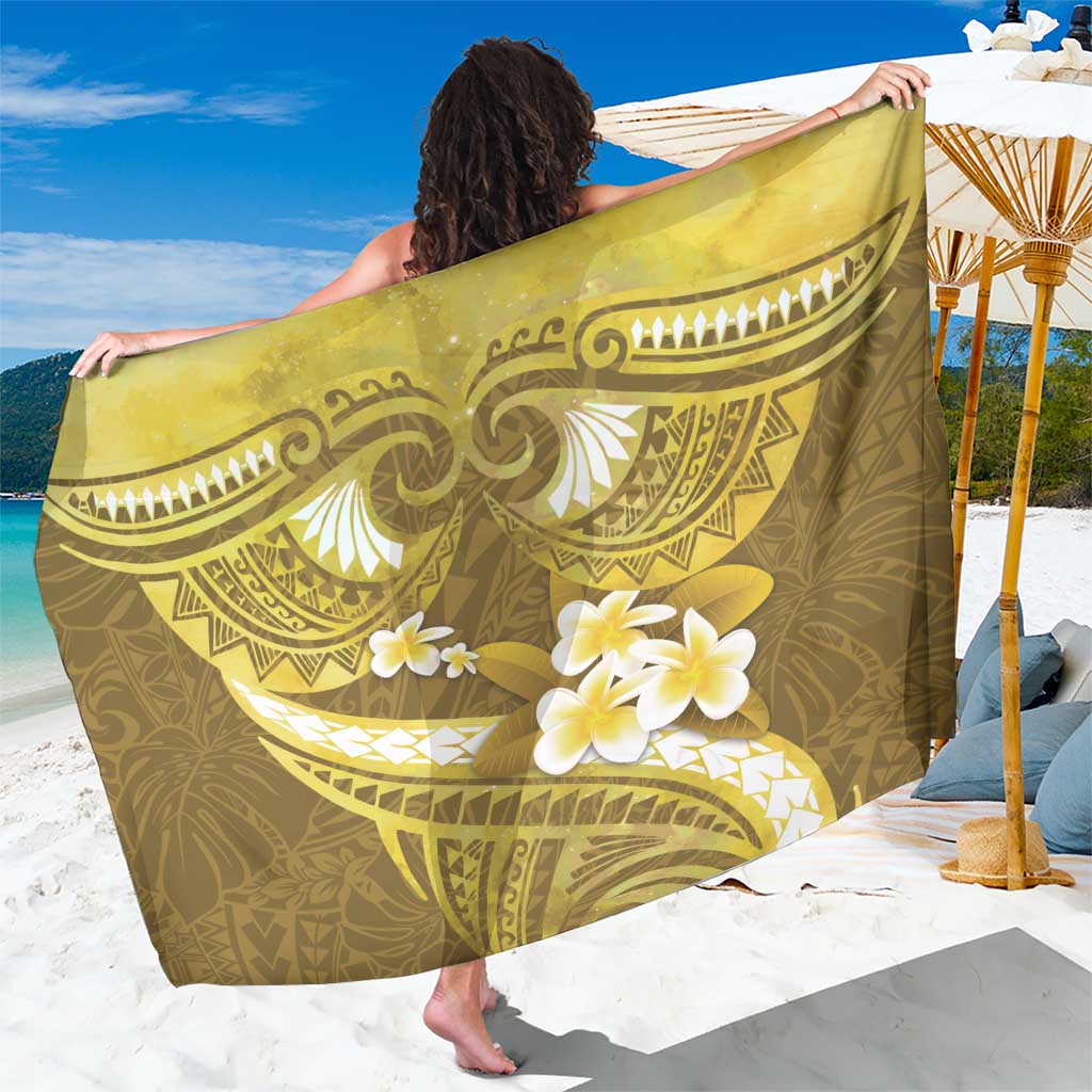Gold Polynesia Sarong Tribal Pattern Tropical Frangipani LT14 One Size 44 x 66 inches Gold - Polynesian Pride