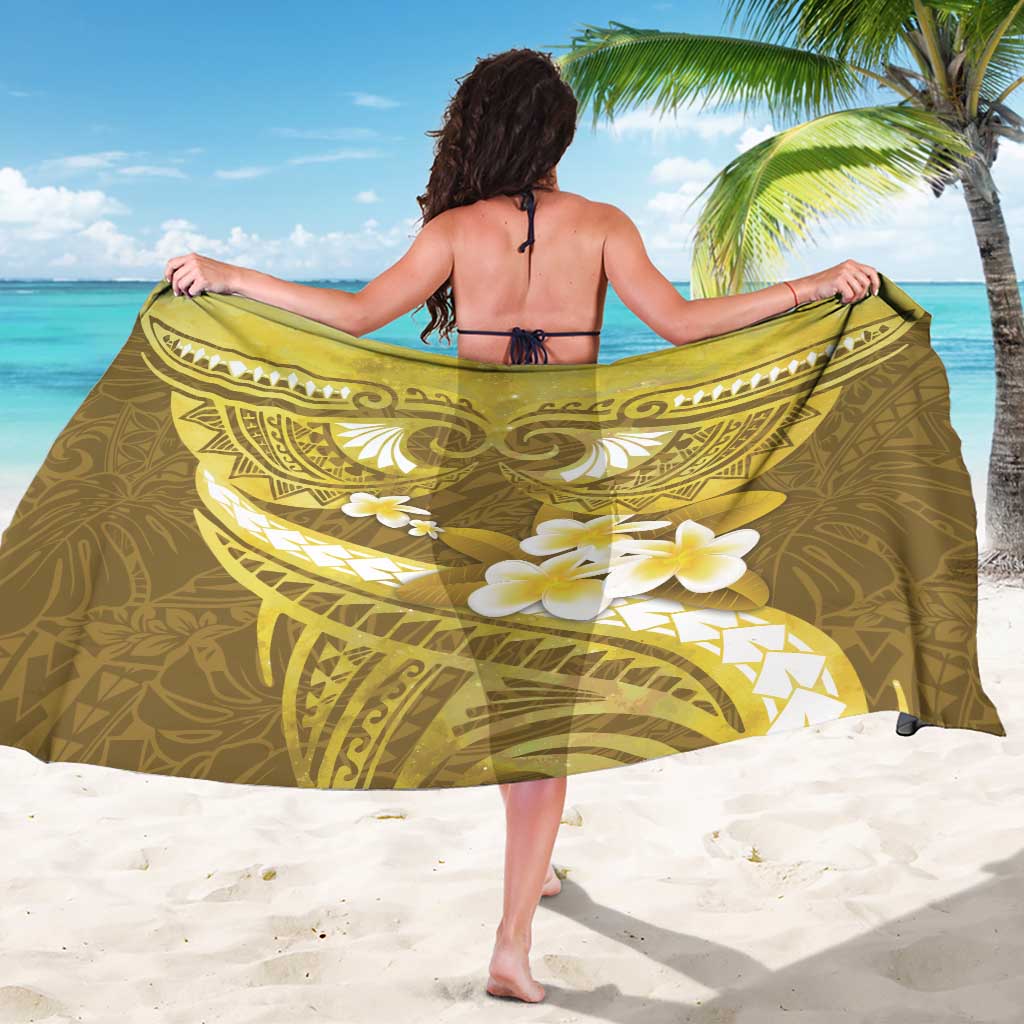Gold Polynesia Sarong Tribal Pattern Tropical Frangipani LT14 - Polynesian Pride