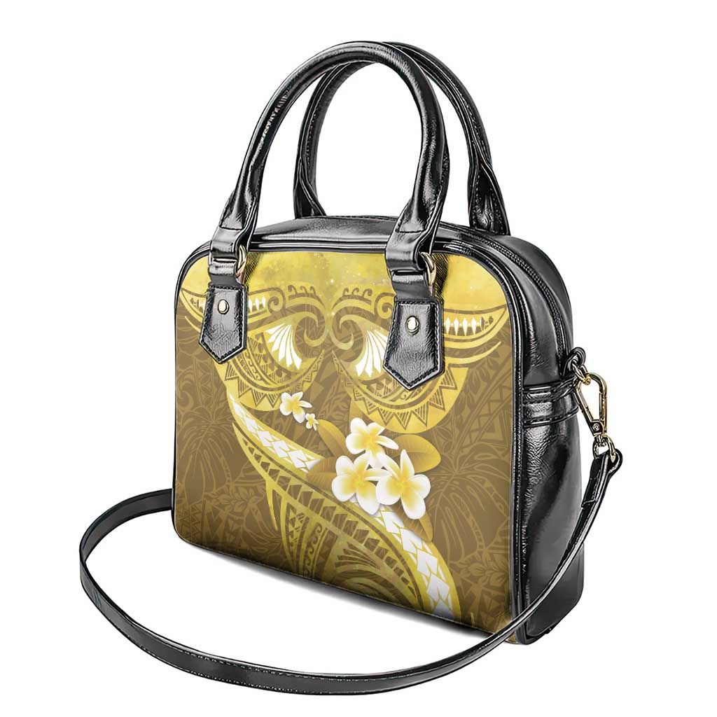 Gold Polynesia Shoulder Handbag Tribal Pattern Tropical Frangipani LT14 - Polynesian Pride