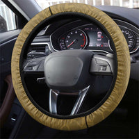 Gold Polynesia Steering Wheel Cover Tribal Pattern Tropical Frangipani LT14 - Polynesian Pride