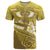 Gold Polynesia T Shirt Tribal Pattern Tropical Frangipani