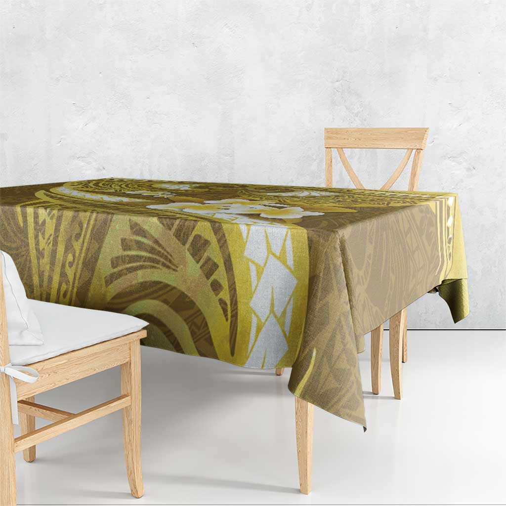 Gold Polynesia Tablecloth Tribal Pattern Tropical Frangipani LT14 - Polynesian Pride
