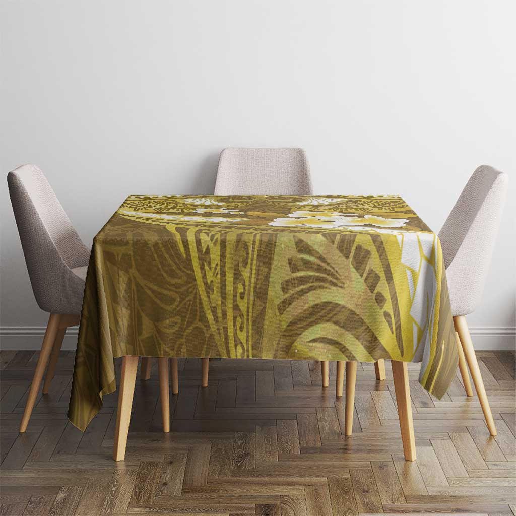 Gold Polynesia Tablecloth Tribal Pattern Tropical Frangipani LT14 - Polynesian Pride