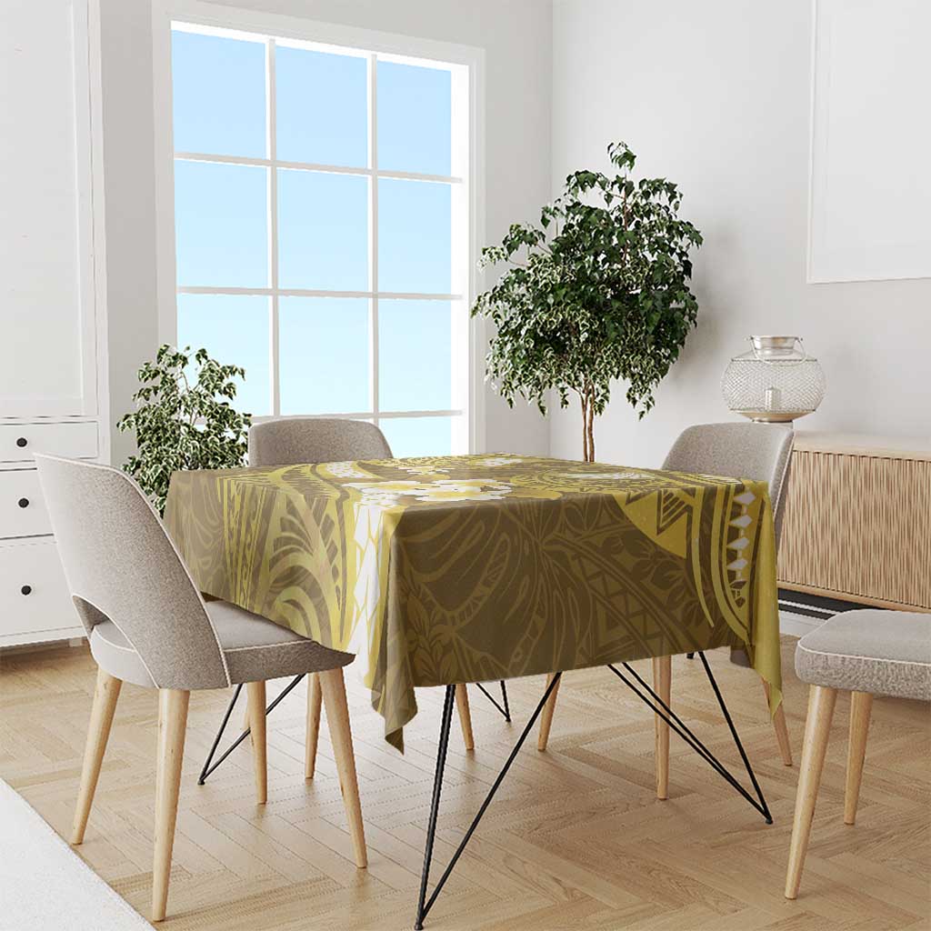 Gold Polynesia Tablecloth Tribal Pattern Tropical Frangipani LT14 - Polynesian Pride