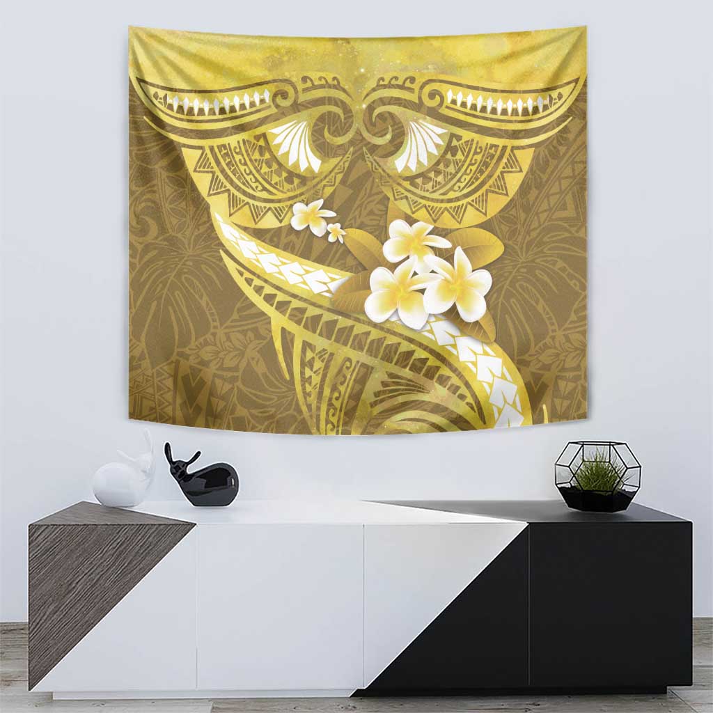 Gold Polynesia Tapestry Tribal Pattern Tropical Frangipani LT14 - Polynesian Pride