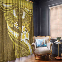 Gold Polynesia Window Curtain Tribal Pattern Tropical Frangipani LT14 - Polynesian Pride