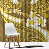 Gold Polynesia Window Curtain Tribal Pattern Tropical Frangipani LT14 - Polynesian Pride