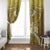 Gold Polynesia Window Curtain Tribal Pattern Tropical Frangipani