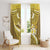 Gold Polynesia Window Curtain Tribal Pattern Tropical Frangipani