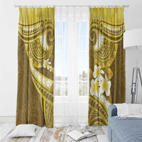 Gold Polynesia Window Curtain Tribal Pattern Tropical Frangipani LT14 - Polynesian Pride