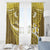 Gold Polynesia Window Curtain Tribal Pattern Tropical Frangipani