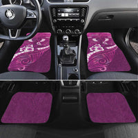 Pink Polynesia Car Mats Tribal Pattern Tropical Frangipani LT14 Set 4pcs Pink - Polynesian Pride