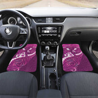 Pink Polynesia Car Mats Tribal Pattern Tropical Frangipani LT14 Set 2pcs - Front Pink - Polynesian Pride
