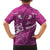 Pink Polynesia Family Matching Off The Shoulder Long Sleeve Dress and Hawaiian Shirt Tribal Pattern Tropical Frangipani