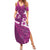 Pink Polynesia Family Matching Summer Maxi Dress and Hawaiian Shirt Tribal Pattern Tropical Frangipani