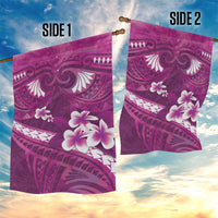 Pink Polynesia Garden Flag Tribal Pattern Tropical Frangipani LT14 - Polynesian Pride