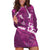 Pink Polynesia Hoodie Dress Tribal Pattern Tropical Frangipani