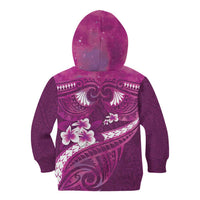 Pink Polynesia Kid Hoodie Tribal Pattern Tropical Frangipani LT14 - Polynesian Pride