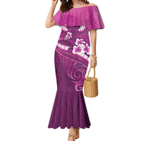 Pink Polynesia Mermaid Dress Tribal Pattern Tropical Frangipani LT14 Women Pink - Polynesian Pride