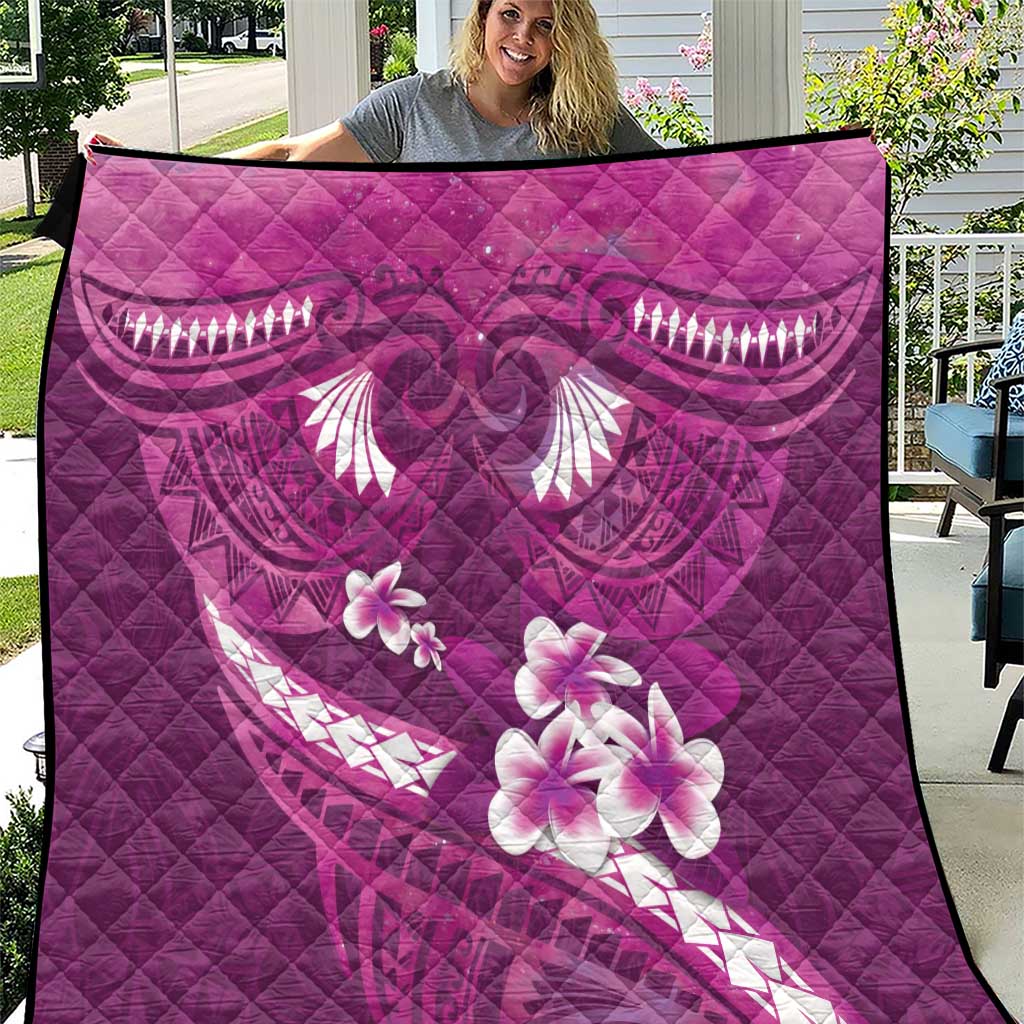 Pink Polynesia Quilt Tribal Pattern Tropical Frangipani