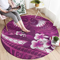 Pink Polynesia Round Carpet Tribal Pattern Tropical Frangipani LT14 - Polynesian Pride