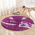 Pink Polynesia Round Carpet Tribal Pattern Tropical Frangipani