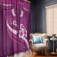 Pink Polynesia Window Curtain Tribal Pattern Tropical Frangipani LT14 - Polynesian Pride