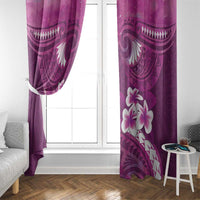 Pink Polynesia Window Curtain Tribal Pattern Tropical Frangipani LT14 - Polynesian Pride