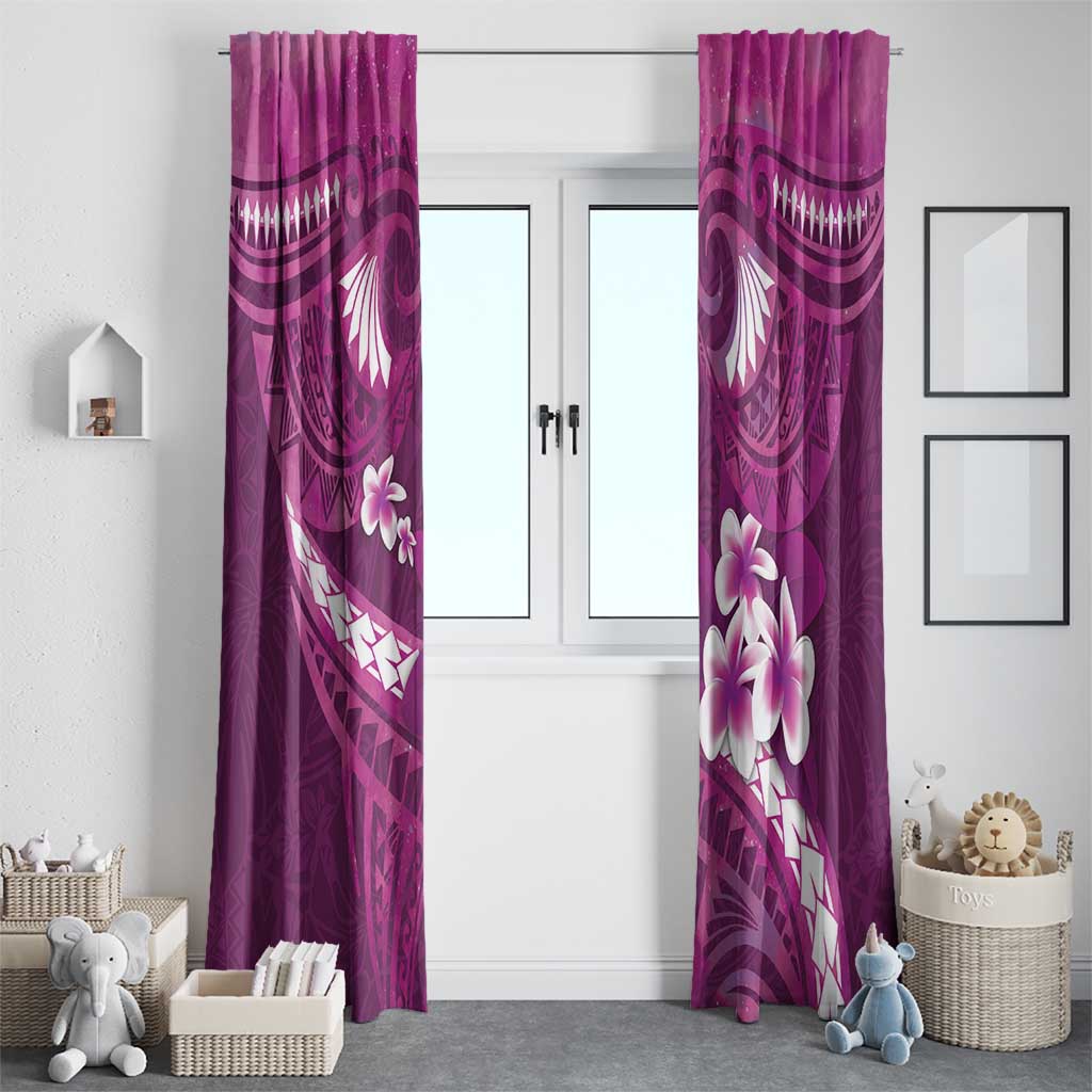 Pink Polynesia Window Curtain Tribal Pattern Tropical Frangipani LT14 - Polynesian Pride