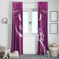 Pink Polynesia Window Curtain Tribal Pattern Tropical Frangipani LT14 - Polynesian Pride