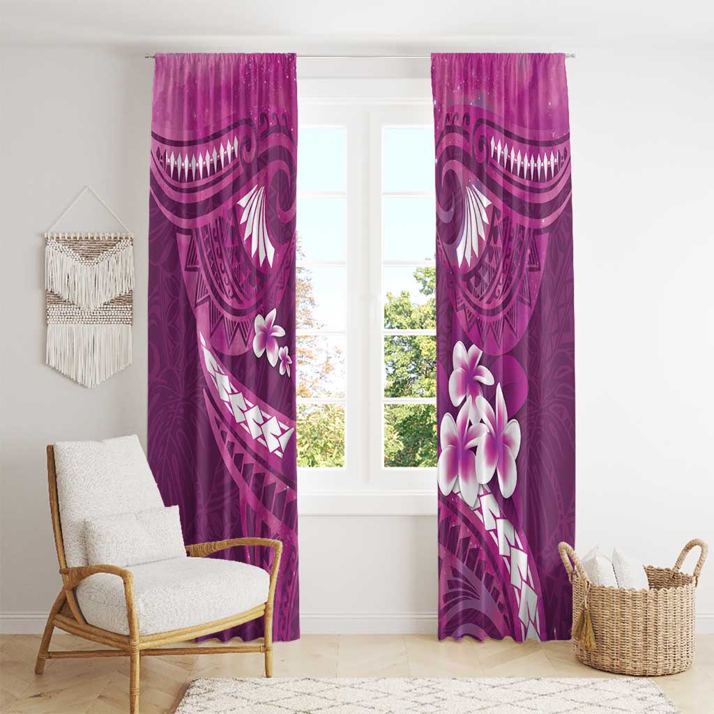 Pink Polynesia Window Curtain Tribal Pattern Tropical Frangipani LT14 - Polynesian Pride