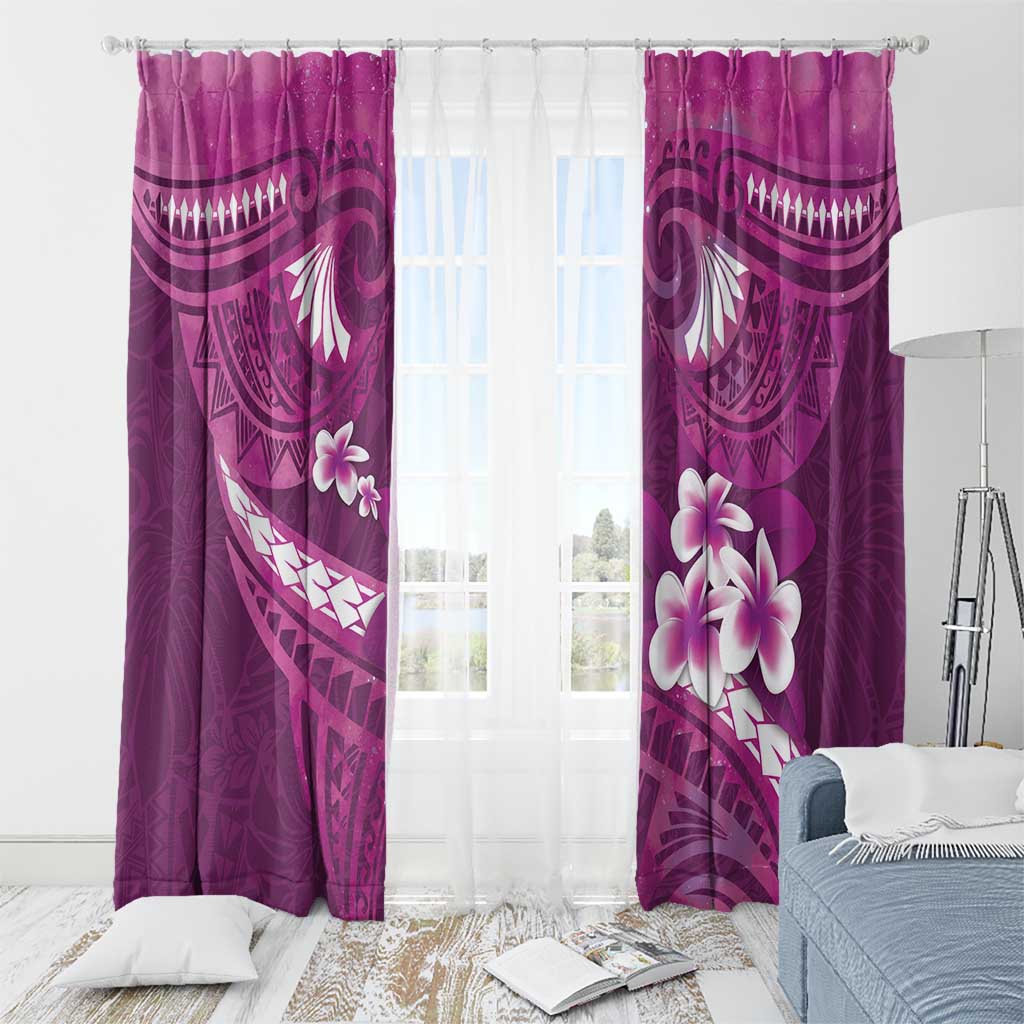 Pink Polynesia Window Curtain Tribal Pattern Tropical Frangipani LT14 - Polynesian Pride