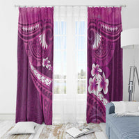 Pink Polynesia Window Curtain Tribal Pattern Tropical Frangipani LT14 - Polynesian Pride