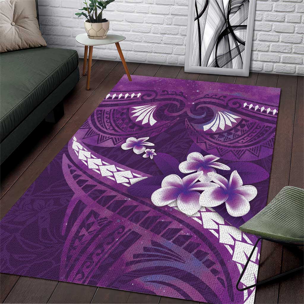 Purple Polynesia Area Rug Tribal Pattern Tropical Frangipani LT14 Purple - Polynesian Pride