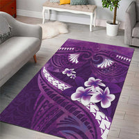 Purple Polynesia Area Rug Tribal Pattern Tropical Frangipani LT14 - Polynesian Pride