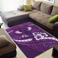 Purple Polynesia Area Rug Tribal Pattern Tropical Frangipani LT14 - Polynesian Pride
